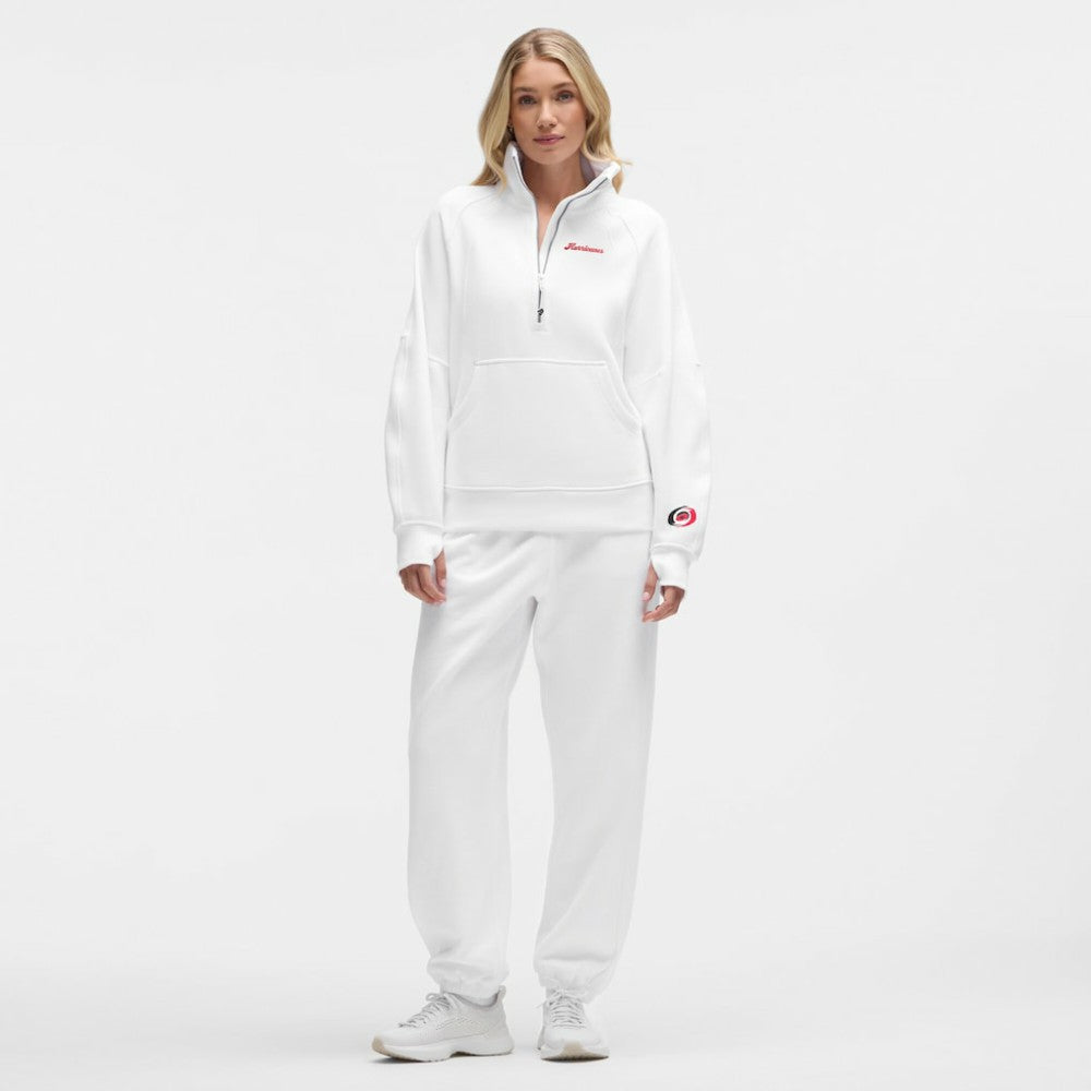 NHL White|White Carolina Hurricanes lululemon Women's Long Scuba Oversized Half-Zip Funnel Neck