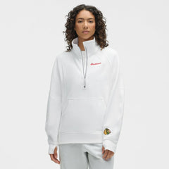 NHL White|White Chicago Blackhawks lululemon Women's Long Scuba Oversized Half-Zip Funnel Neck