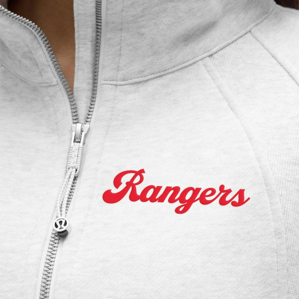 NHL Heathered Core Ultra Light Grey|Heathered Core Ultra Light Grey New York Rangers lululemon Women's Long Scuba Oversized Half-Zip Funnel Neck