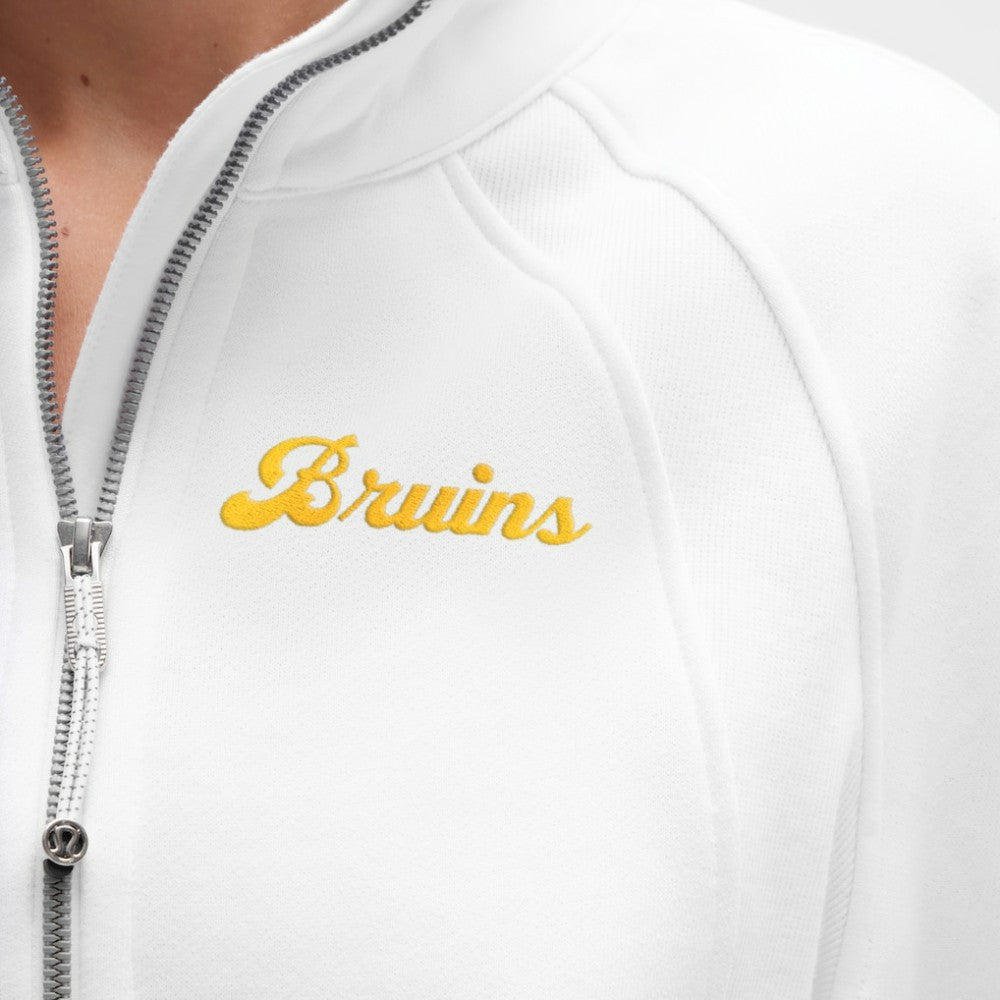 NHL White|White Boston Bruins lululemon Women's Long Scuba Oversized Half-Zip Funnel Neck