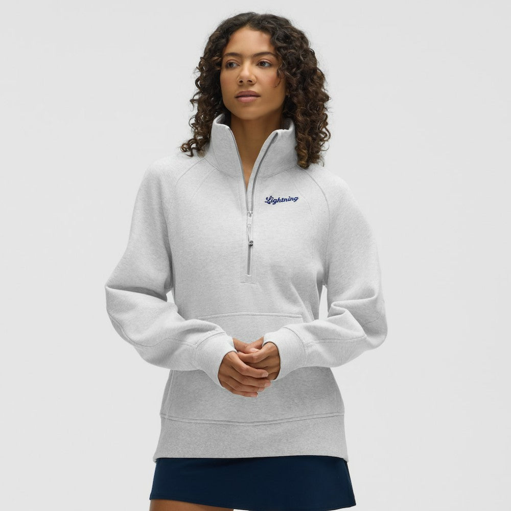 NHL Heathered Core Ultra Light Grey|Heathered Core Ultra Light Grey Tampa Bay Lightning lululemon Women's Long Scuba Oversized Half-Zip Funnel Neck