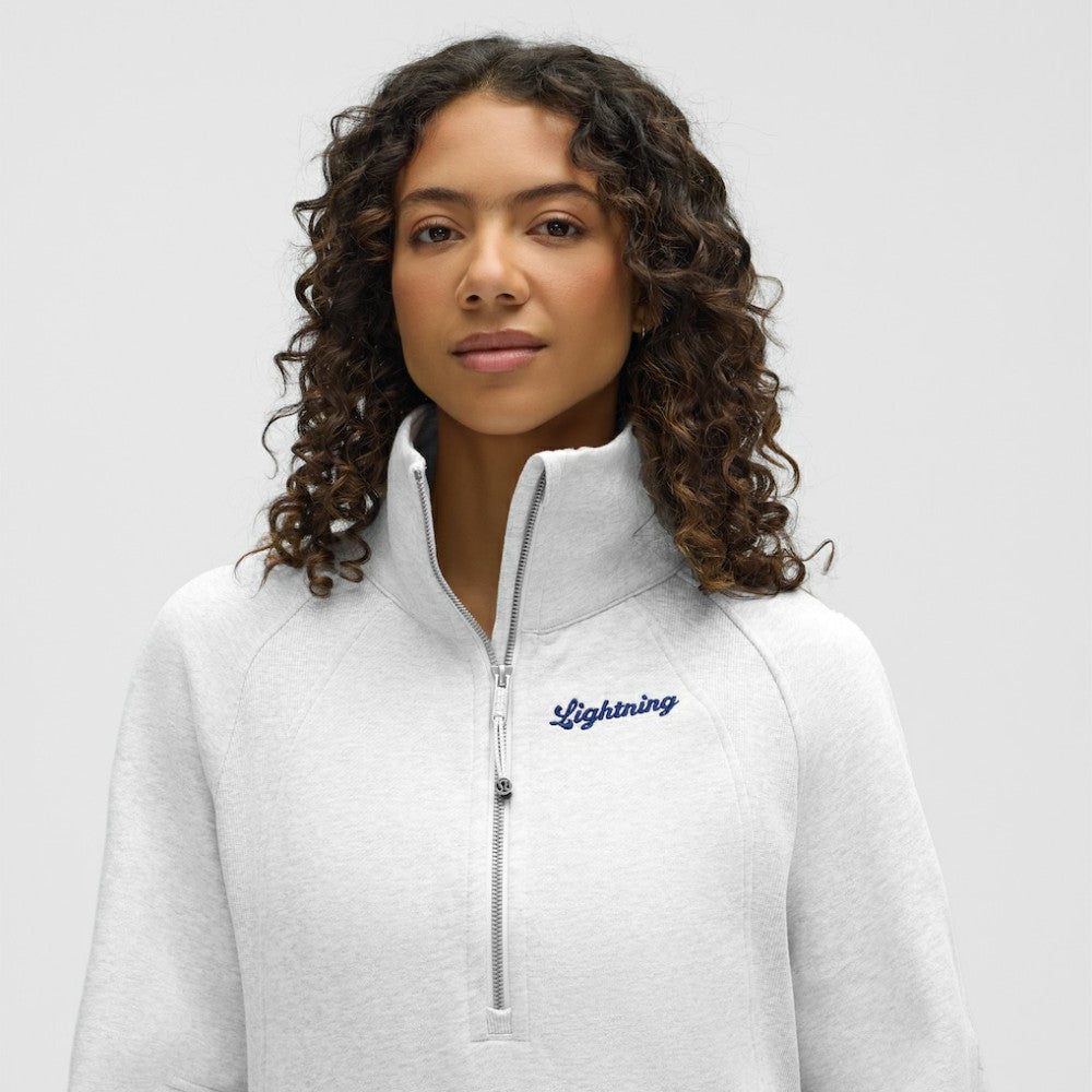NHL Heathered Core Ultra Light Grey|Heathered Core Ultra Light Grey Tampa Bay Lightning lululemon Women's Long Scuba Oversized Half-Zip Funnel Neck