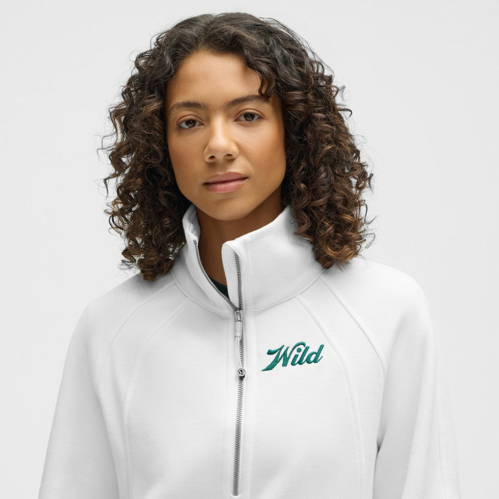 NHL White|White Minnesota Wild lululemon Women's Long Scuba Oversized Half-Zip Funnel Neck