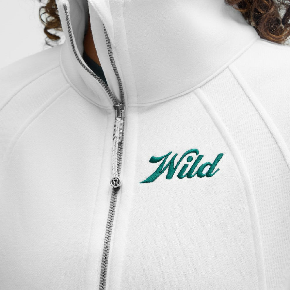 NHL White|White Minnesota Wild lululemon Women's Long Scuba Oversized Half-Zip Funnel Neck