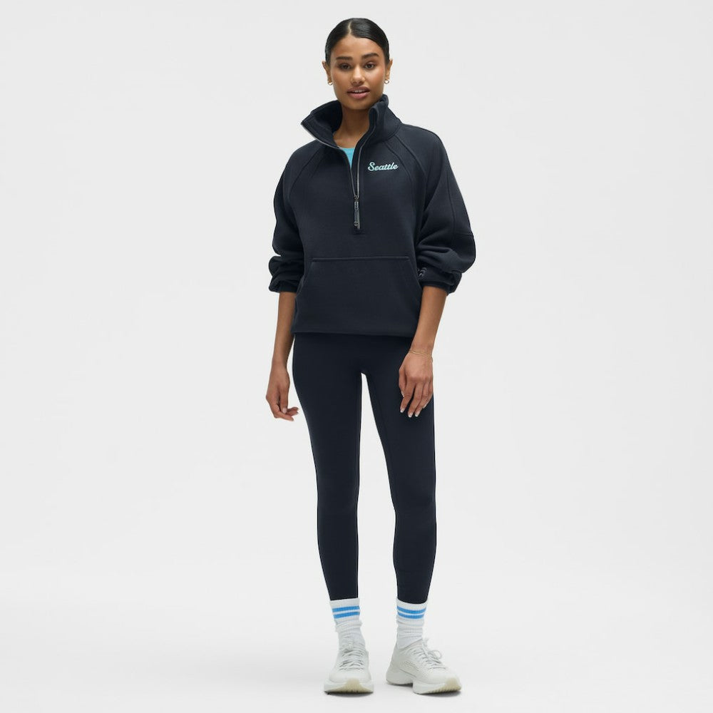 NHL True Navy|True Navy Seattle Kraken lululemon Women's Long Scuba Oversized Half-Zip Funnel Neck