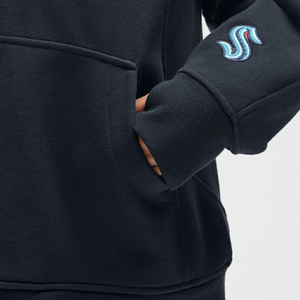 NHL True Navy|True Navy Seattle Kraken lululemon Women's Long Scuba Oversized Half-Zip Funnel Neck