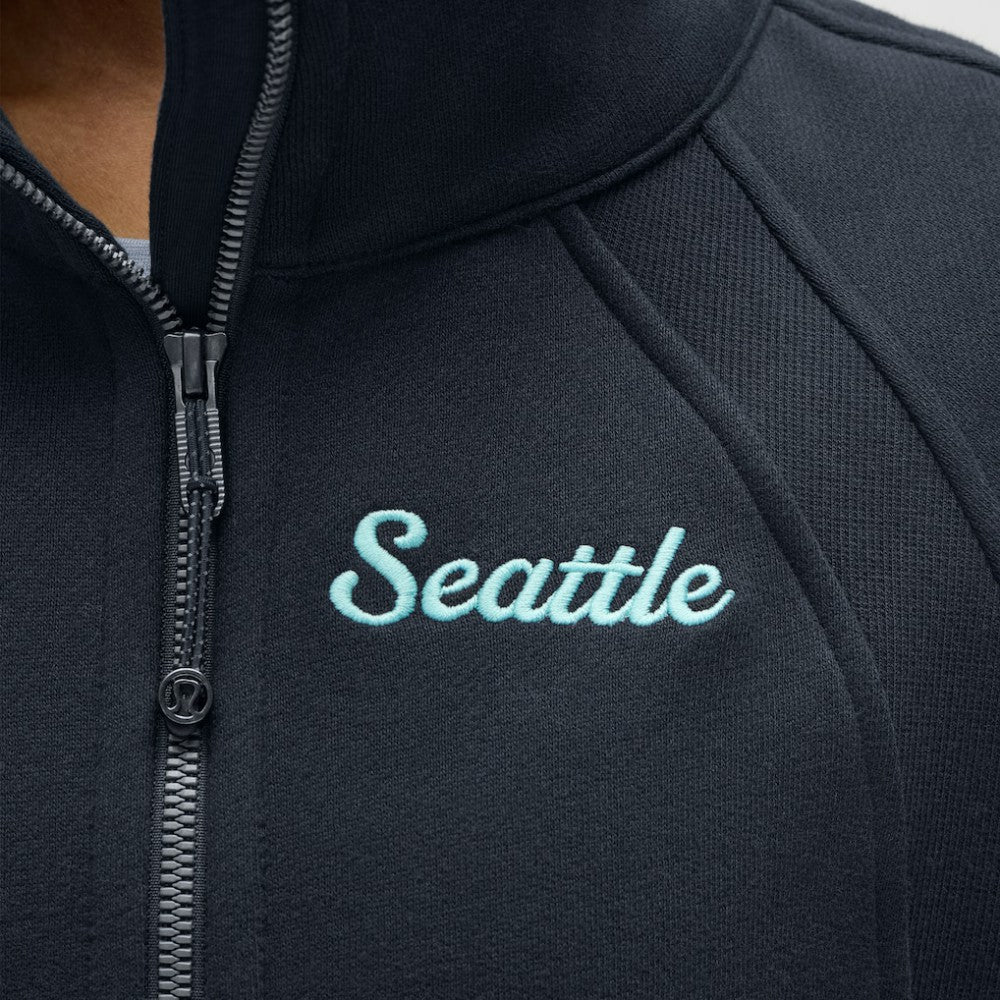 NHL True Navy|True Navy Seattle Kraken lululemon Women's Long Scuba Oversized Half-Zip Funnel Neck