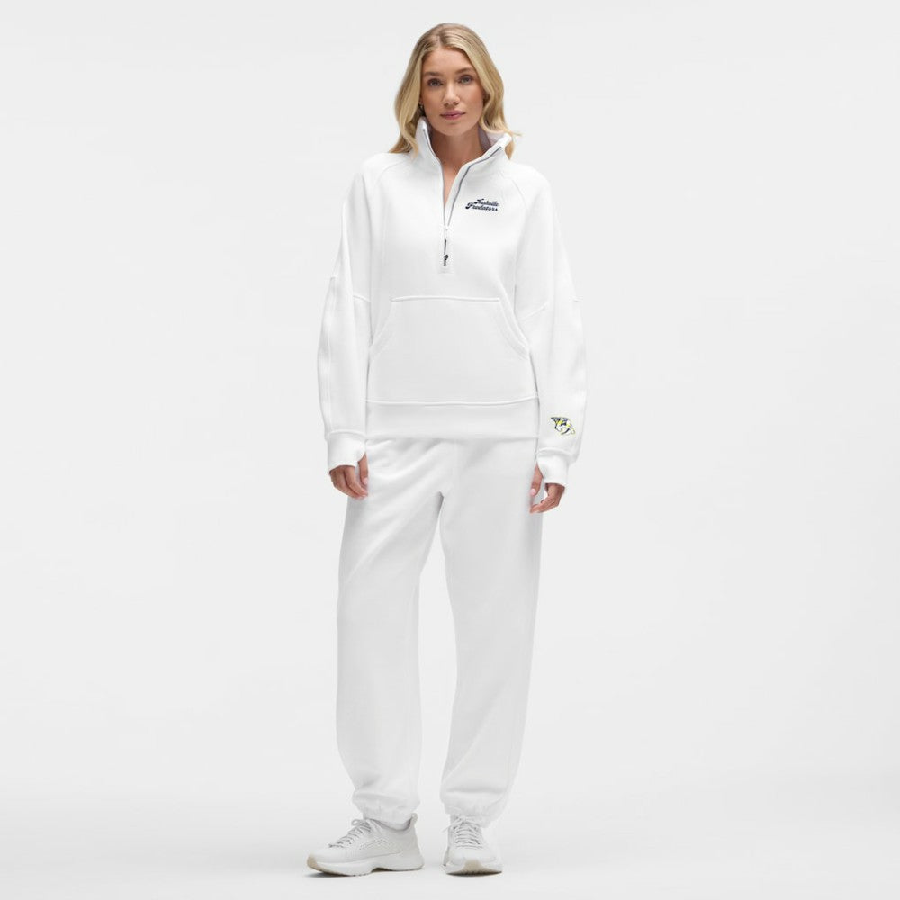 NHL White|White Nashville Predators lululemon Women's Long Scuba Oversized Half-Zip Funnel Neck
