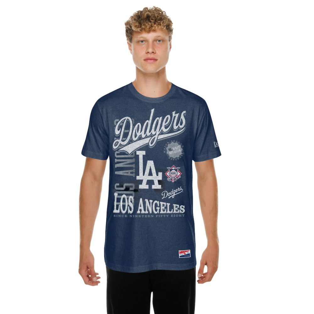 MLB Los Angeles Dodgers New Era  Oversized Throwback Distressed T-Shirt