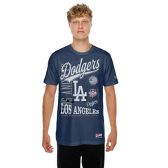 MLB Los Angeles Dodgers New Era  Oversized Throwback Distressed T-Shirt