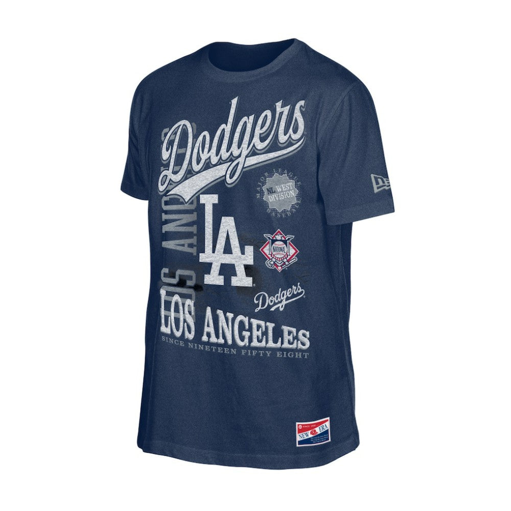 MLB Los Angeles Dodgers New Era  Oversized Throwback Distressed T-Shirt