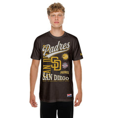 MLB San Diego Padres New Era  Oversized Throwback Distressed T-Shirt