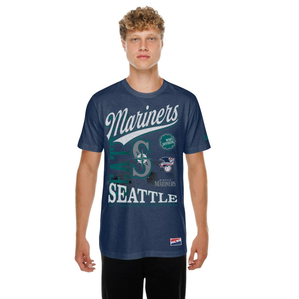MLB Seattle Mariners New Era  Oversized Throwback Distressed T-Shirt