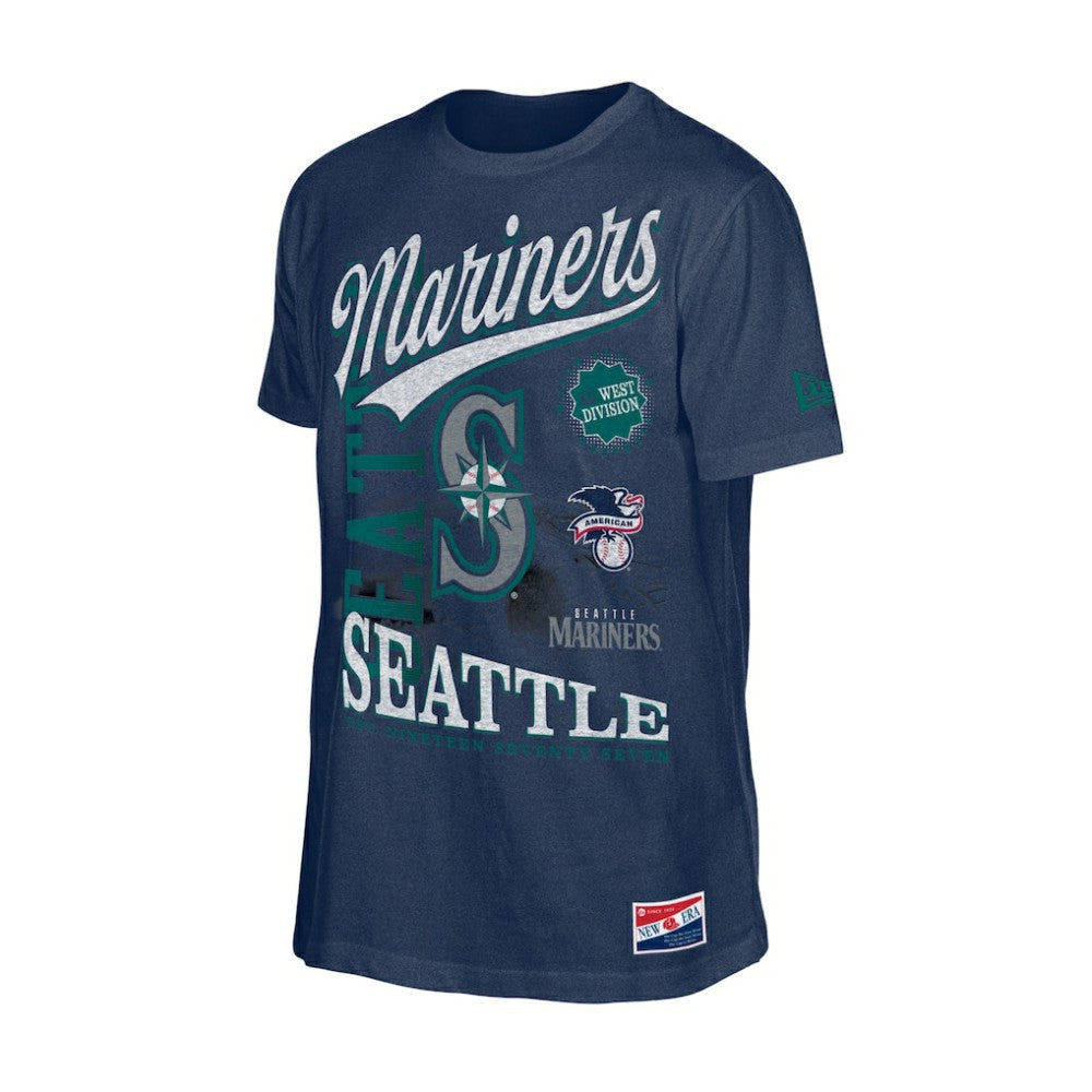 MLB Seattle Mariners New Era  Oversized Throwback Distressed T-Shirt