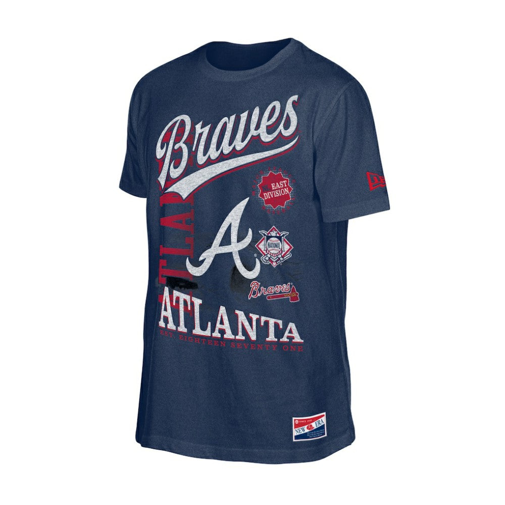MLB Atlanta Braves New Era  Oversized Throwback Distressed T-Shirt