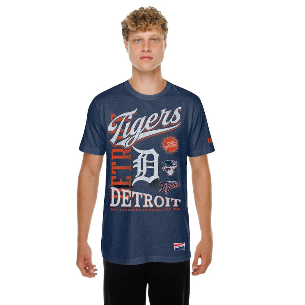 MLB Detroit Tigers New Era  Oversized Throwback Distressed T-Shirt