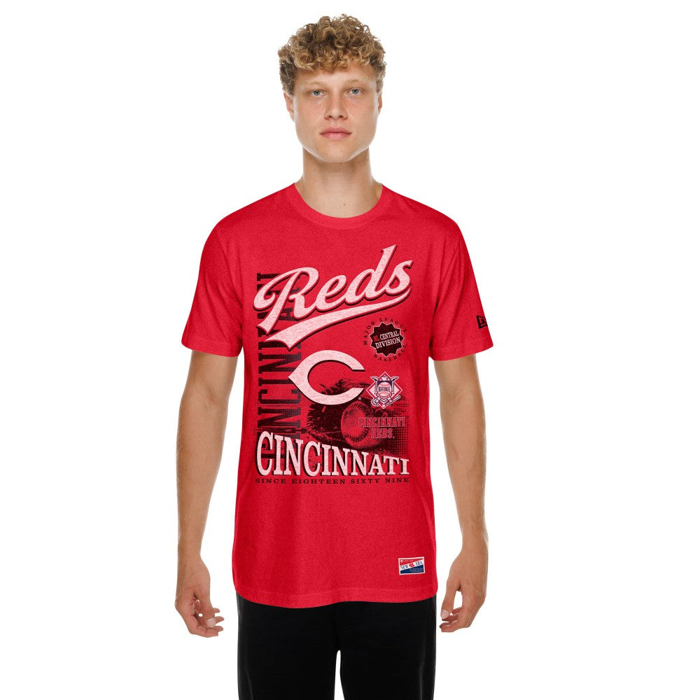 MLB Cincinnati Reds New Era  Oversized Throwback Distressed T-Shirt