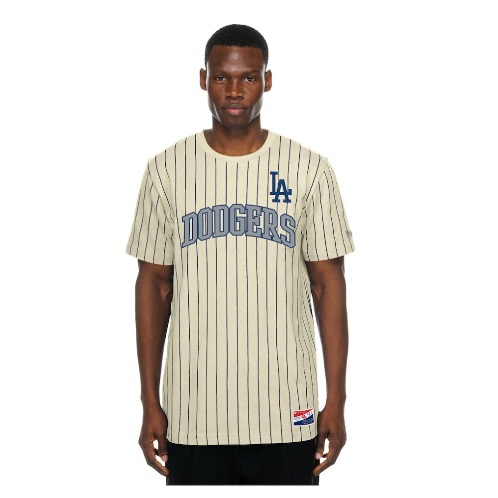 MLB Los Angeles Dodgers New Era Throwback Meshback Pinstripe T-Shirt