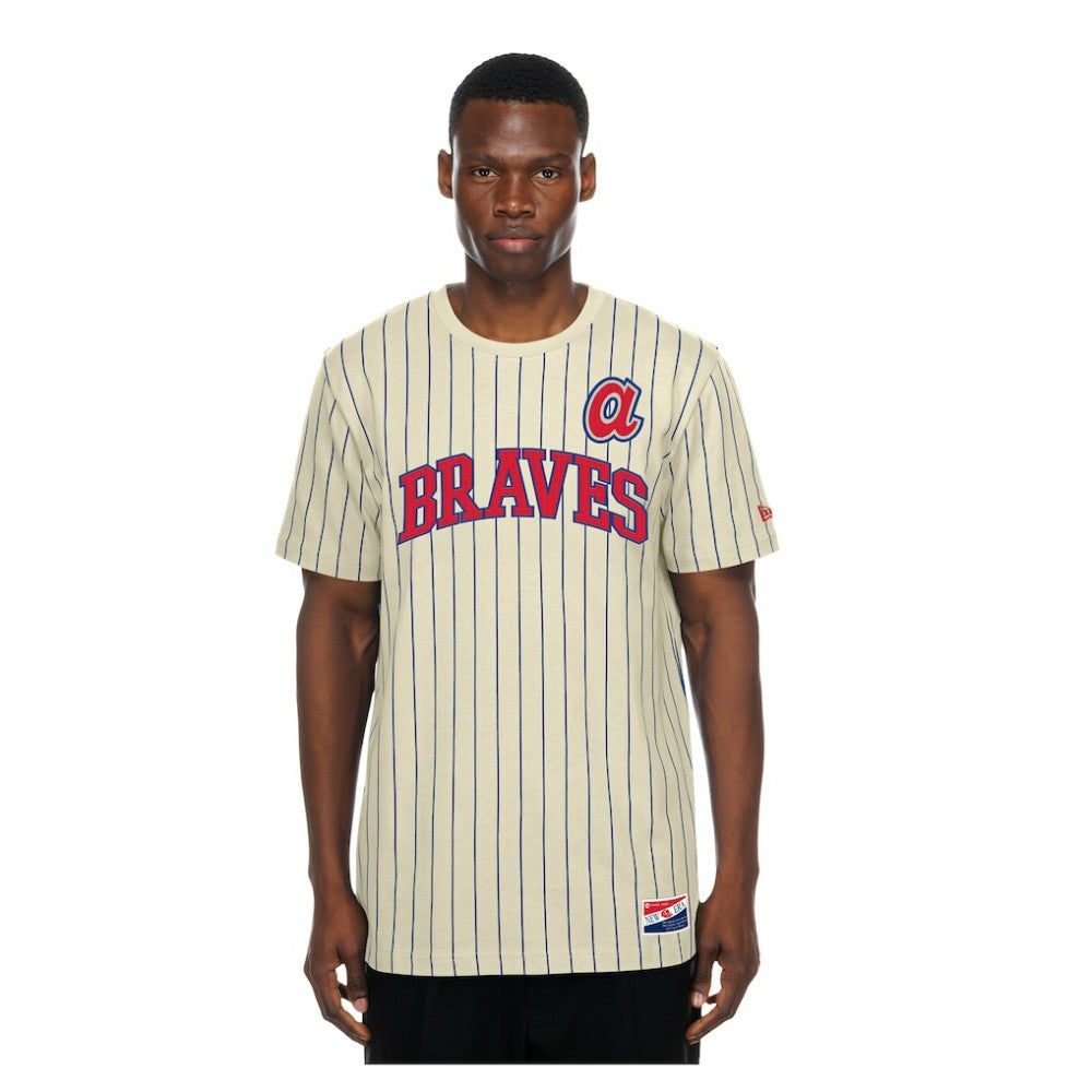 MLB Atlanta Braves New Era Throwback Meshback Pinstripe T-Shirt