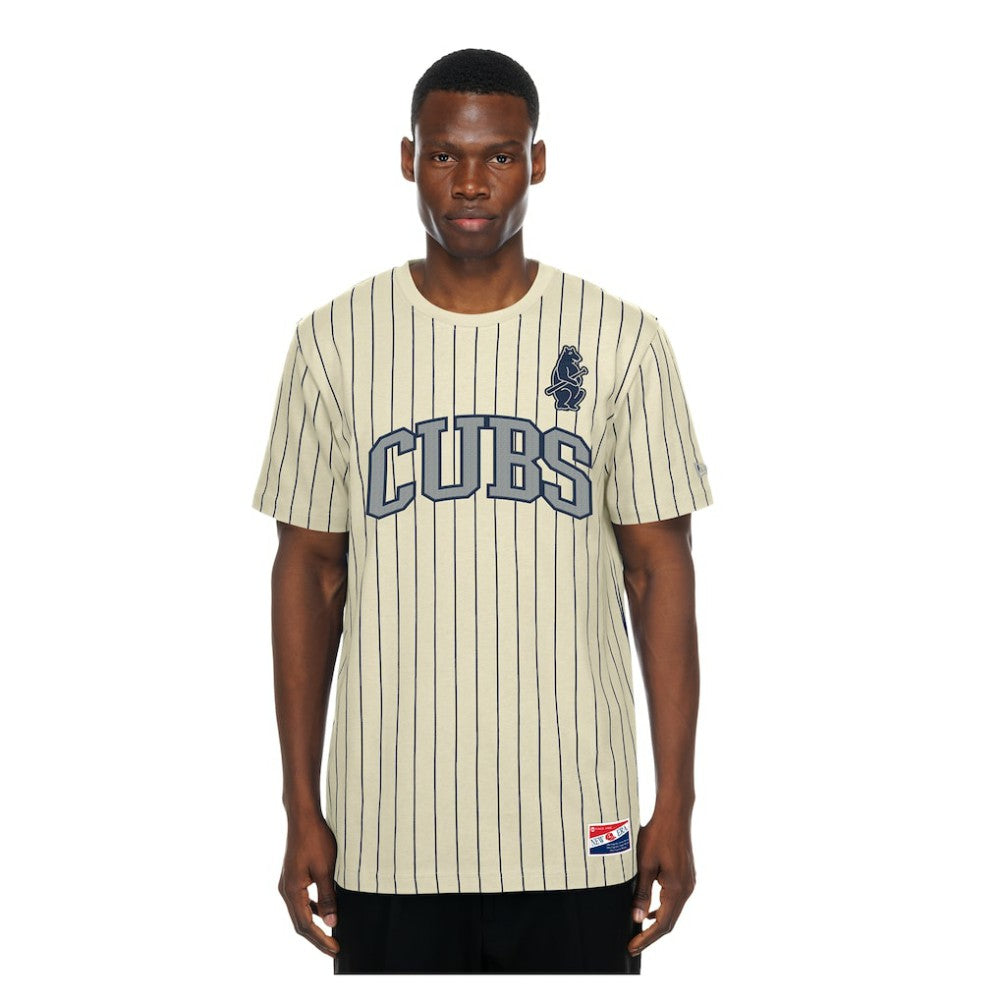 MLB Chicago Cubs New Era Throwback Meshback Pinstripe T-Shirt