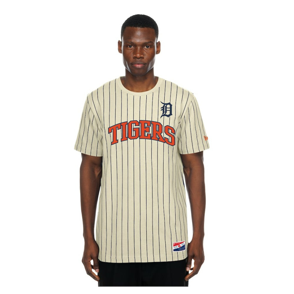MLB Detroit Tigers New Era Throwback Meshback Pinstripe T-Shirt
