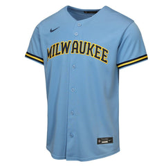 MLB Jackson Chourio Milwaukee Brewers Nike Youth Road Replica Jersey
