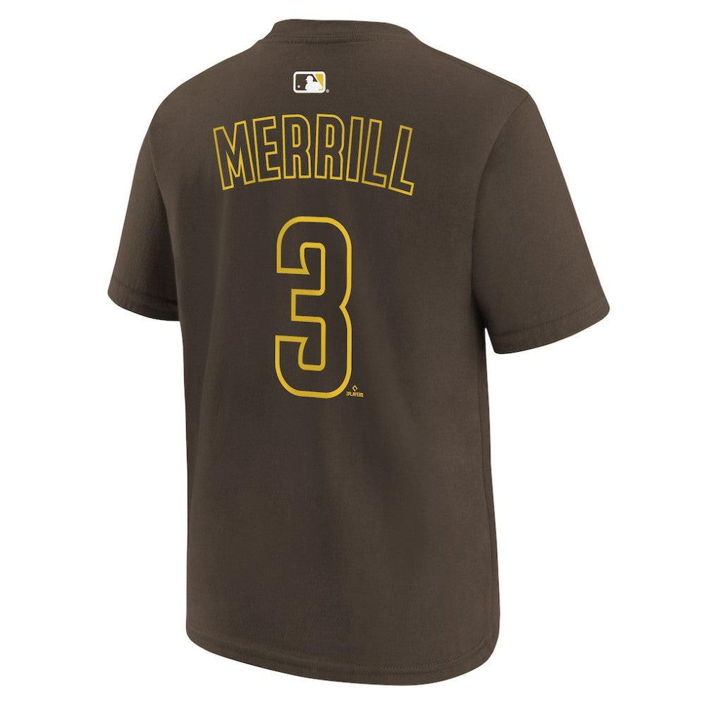 MLB Jackson Merrill San Diego Padres Nike Youth Name & Number T-Shirt