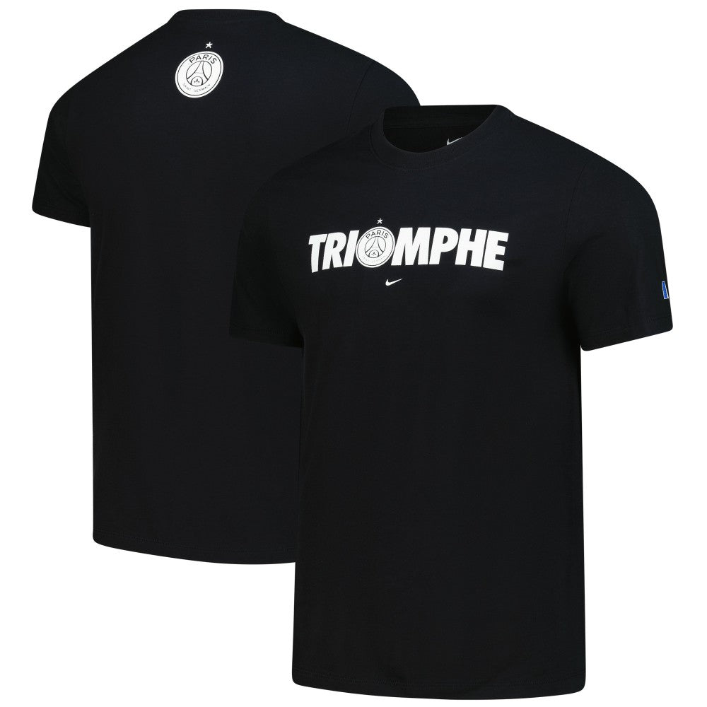 Paris Saint-Germain 2025 Champions of Europe Triomphe T-Shirt - Nike Black