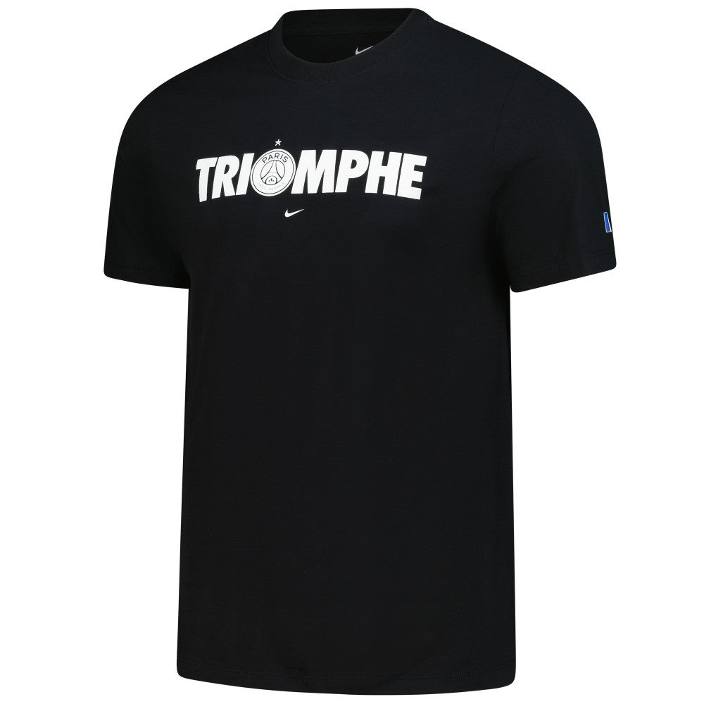 Paris Saint-Germain 2025 Champions of Europe Triomphe T-Shirt - Nike Black
