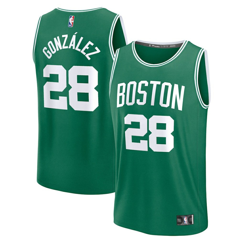 NBA Hugo Gonzalez Boston Celtics Youth 2025 NBA Draft First Round Pick Fast Break Replica Jersey