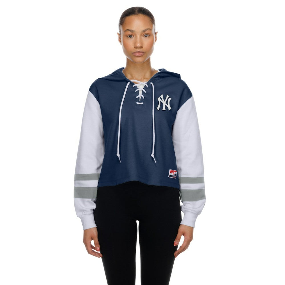MLB New York Yankees New Era Women's Boxy Lace-Up Hoodie