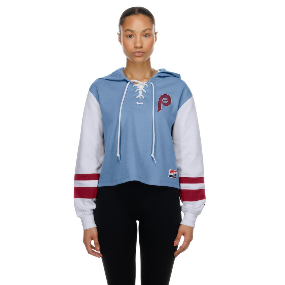 MLB Philadelphia Phillies New Era Women's Boxy Lace-Up Hoodie
