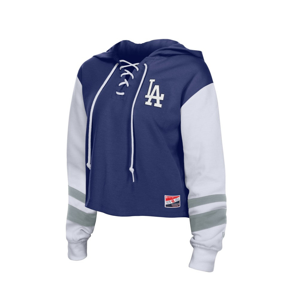 MLB Los Angeles Dodgers New Era Women's Boxy Lace-Up Hoodie