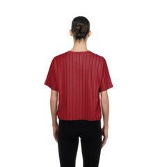 MLB Arizona Diamondbacks New Era Women's Throwback Meshback Pinstripe Boxy T-Shirt