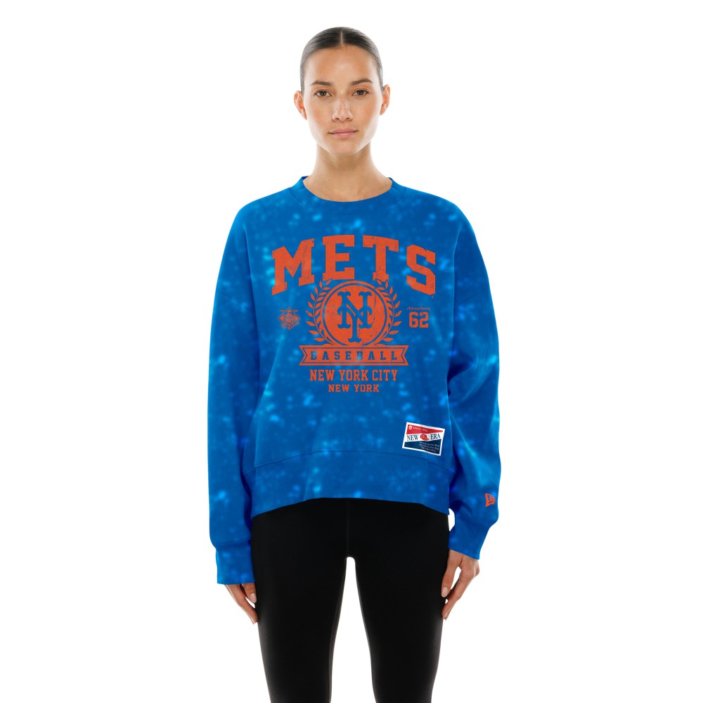 MLB New York Mets New Era Women's Throwback Oversized Boxy Sweatshirt