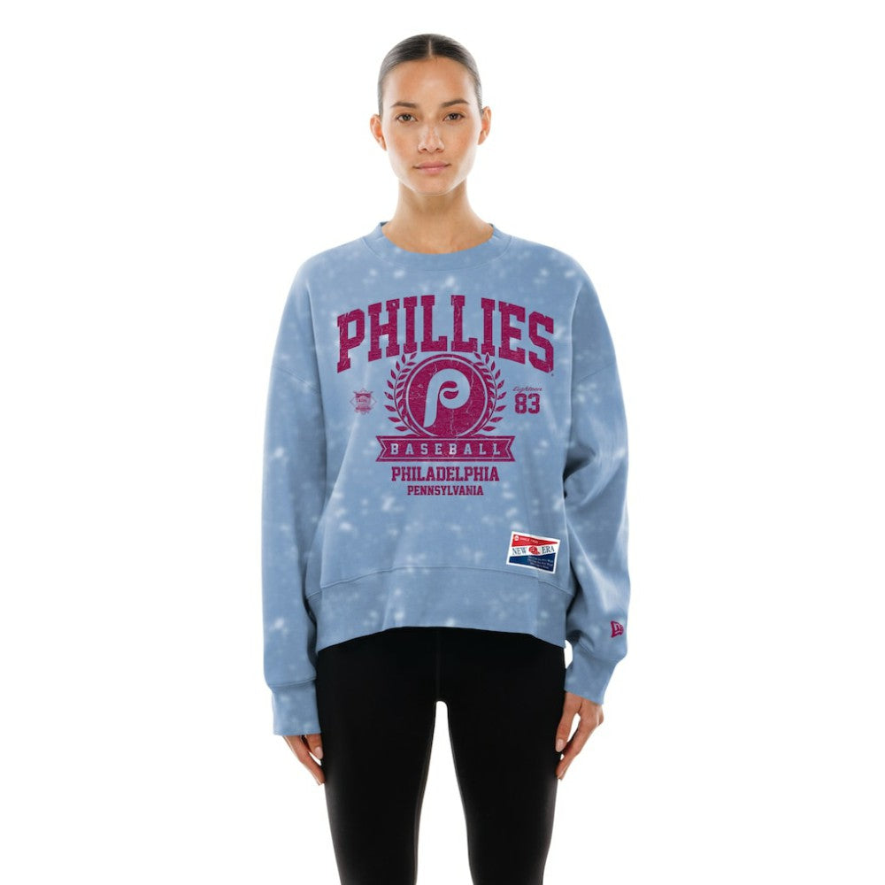 MLB Philadelphia Phillies New Era Women's Throwback Oversized Boxy Sweatshirt