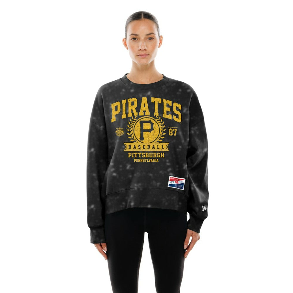 MLB Pittsburgh Pirates New Era Women's Throwback Oversized Boxy Sweatshirt