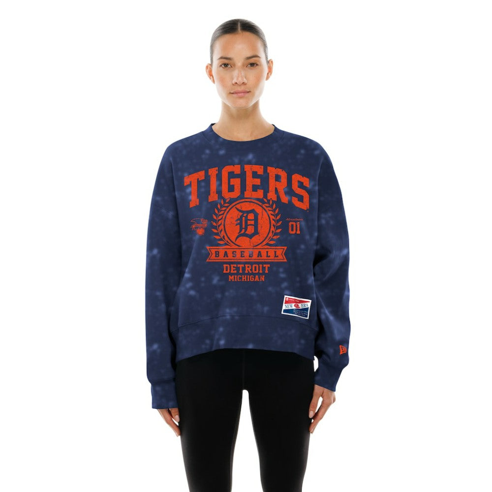 MLB Detroit Tigers New Era Women's Throwback Oversized Boxy Sweatshirt