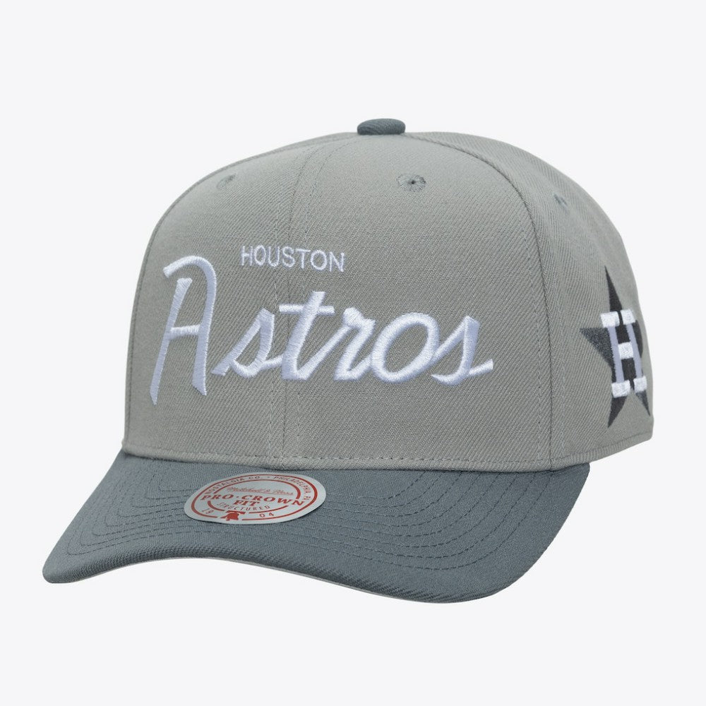 MLB Houston Astros Mitchell & Ness Cooperstown Thunderstorm Head Coach Pro-Crown Adjustable Hat