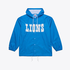 Coaches Full-Snap Hooded Windbreaker Jacket - Detroit Lions