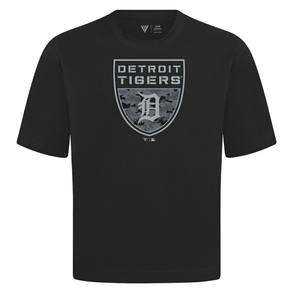 MLB Detroit Tigers Levelwear Oversized Luxe Signature Knit Buckler T-Shirt