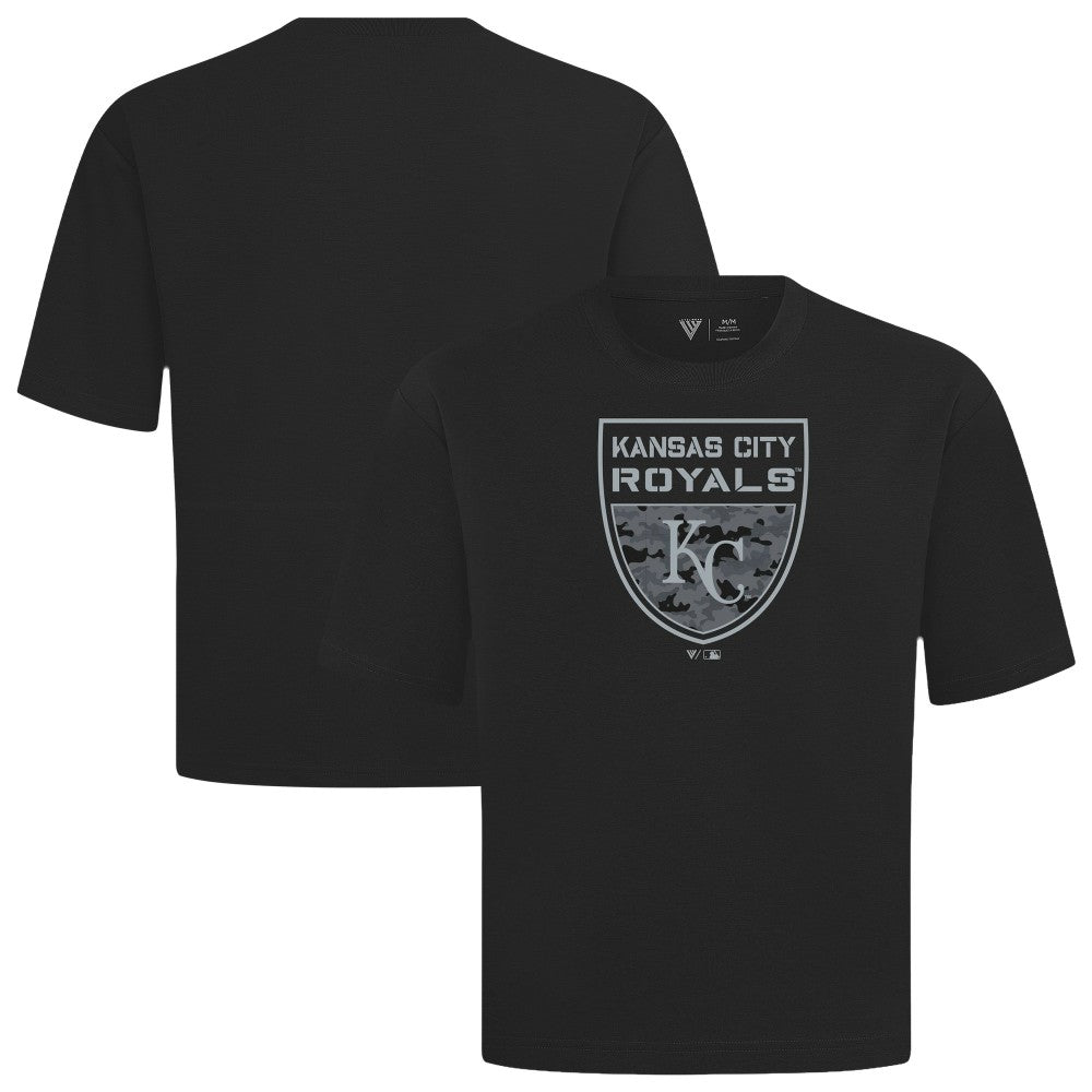 MLB Kansas City Royals Levelwear Oversized Luxe Signature Knit Buckler T-Shirt