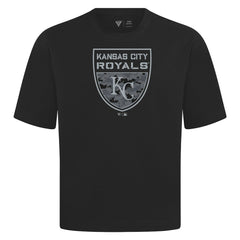 MLB Kansas City Royals Levelwear Oversized Luxe Signature Knit Buckler T-Shirt