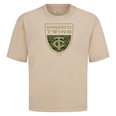 MLB Minnesota Twins Levelwear Oversized Luxe Signature Knit Buckler T-Shirt