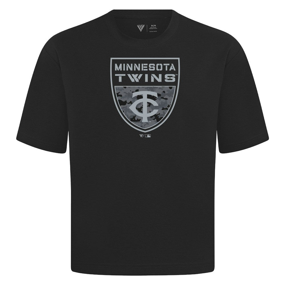 MLB Minnesota Twins Levelwear Oversized Luxe Signature Knit Buckler T-Shirt