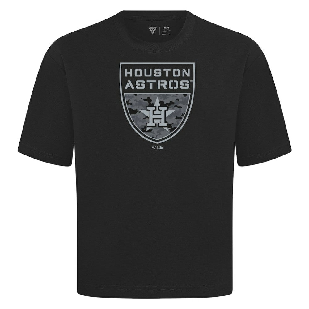 MLB Houston Astros Levelwear Oversized Luxe Signature Knit Buckler T-Shirt