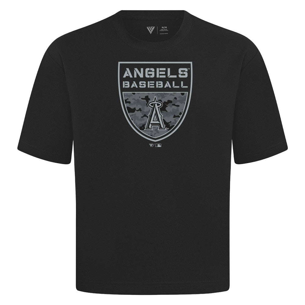 MLB Los Angeles Angels Levelwear Oversized Luxe Signature Knit Buckler T-Shirt