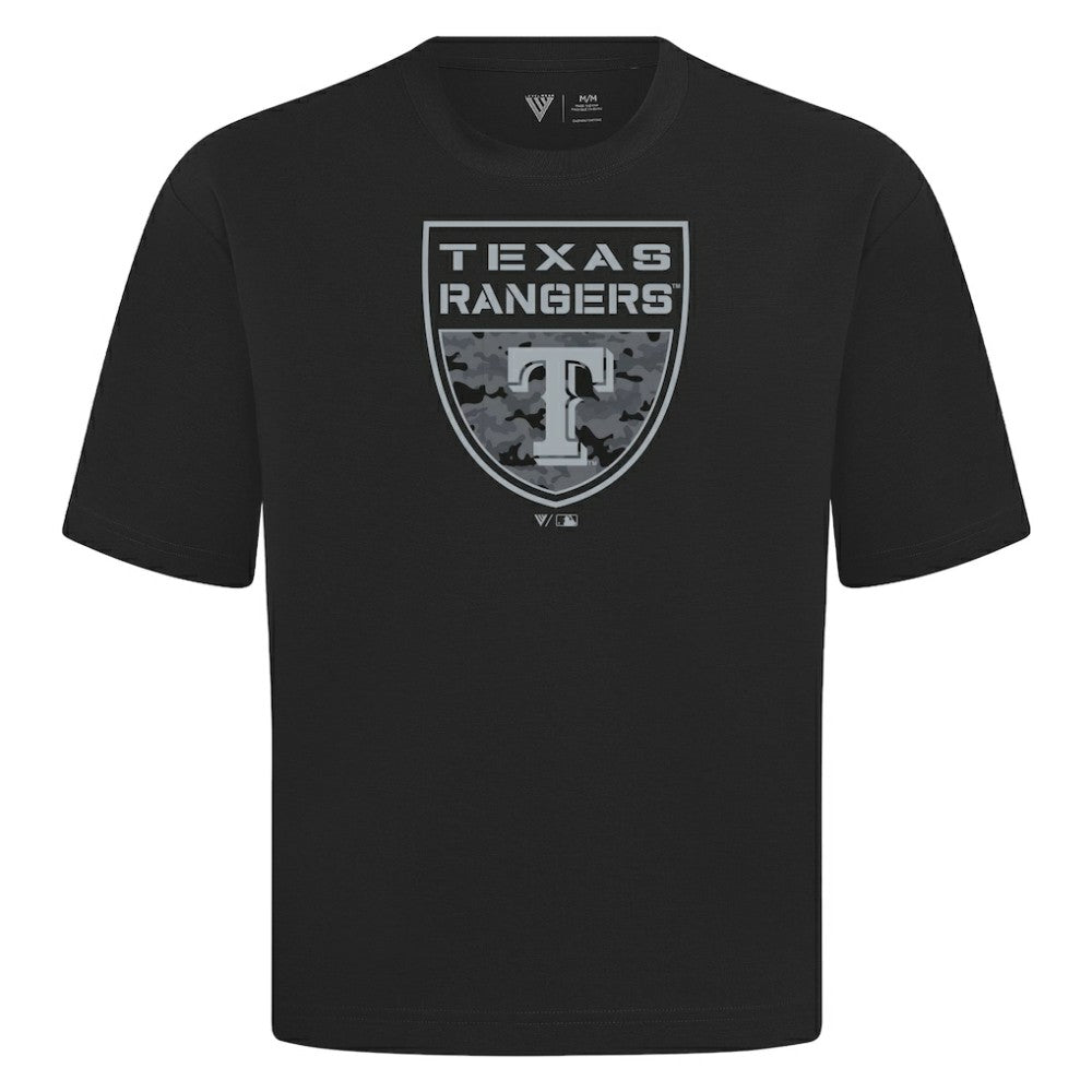 MLB Texas Rangers Levelwear Oversized Luxe Signature Knit Buckler T-Shirt