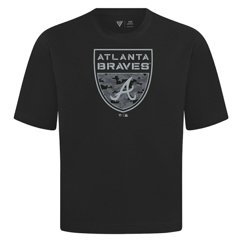 MLB Atlanta Braves Levelwear Oversized Luxe Signature Knit Buckler T-Shirt
