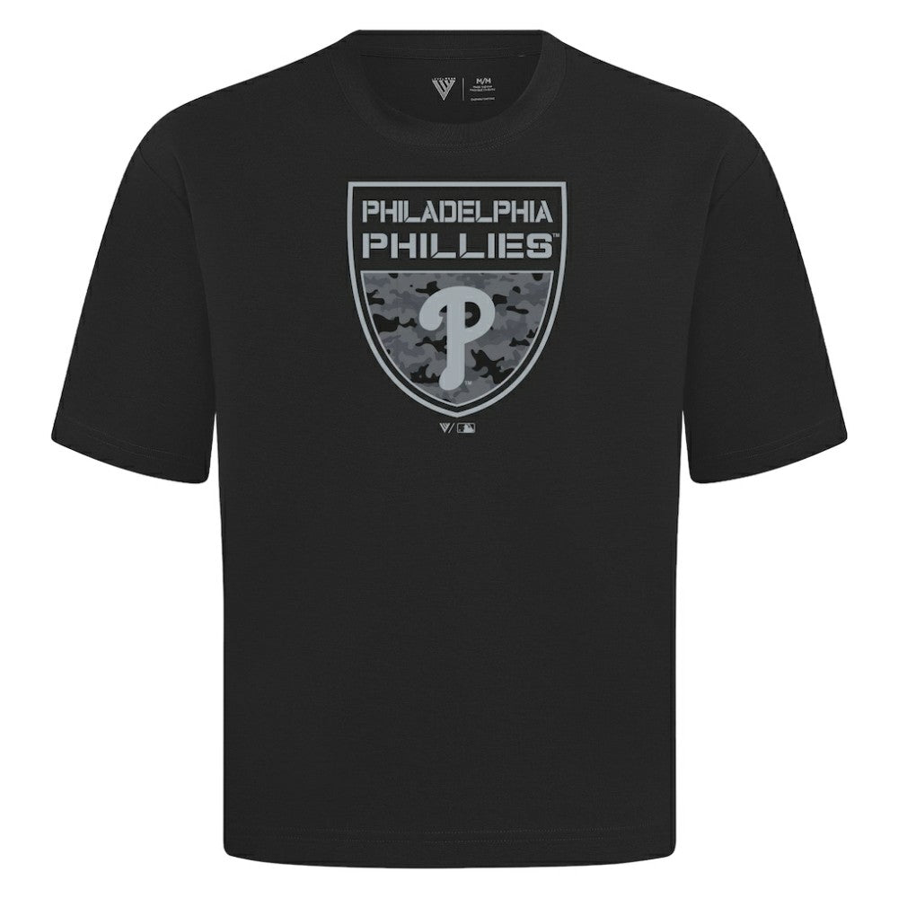 MLB Philadelphia Phillies Levelwear Oversized Luxe Signature Knit Buckler T-Shirt